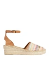 Kanna Woman Espadrilles Beige Size 12 Soft Leather, Textile Fibers In Beige