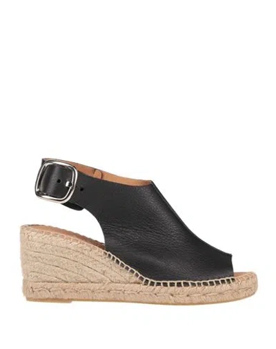 Kanna Woman Espadrilles Black Size 5 Soft Leather