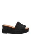 Kanna Woman Espadrilles Black Size 7 Synthetisches Material In Black