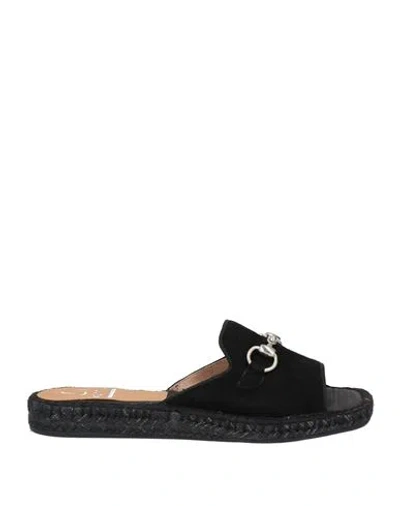 Kanna Woman Espadrilles Black Size 8 Leather