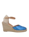 Kanna Woman Espadrilles Blue Size 10 Soft Leather In Blue