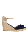 Kanna Woman Espadrilles Blue Size 11 Leather, Textile Fibers In Blue
