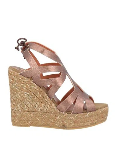 Kanna Woman Espadrilles Brown Size 7 Leather