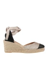 Kanna Woman Espadrilles Gold Size 6 Leather, Textile Fibers In Gold