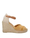 Kanna Woman Espadrilles Ocher Size 5 Textile Fibers In Yellow