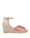 Kanna Woman Espadrilles Pink Size 12 Soft Leather In Pink