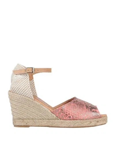 Kanna Woman Espadrilles Pink Size 12 Soft Leather