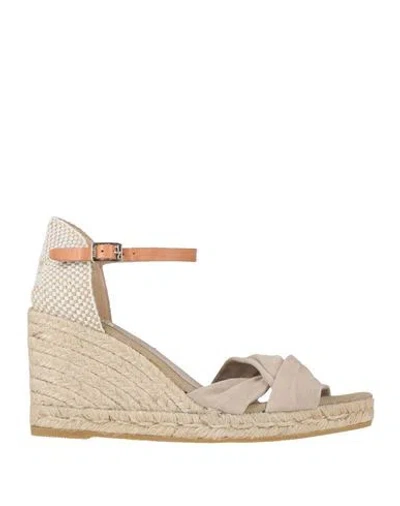 Kanna Woman Sandals Beige Size 9 Soft Leather