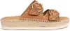 Kanna Women's Candy Leather Buckle Sandal In Cuoio Leather (tan) In Brown