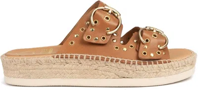 Kanna Women's Candy Leather Buckle Sandal In Cuoio Leather (tan) In Multi