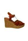 Kanna Women's Shoes  Sandal Margarita Cognac-close With Strap In Brown