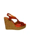 Kanna Women's Shoes  Stretched Red Sandal- Strap-combi4 Closure In Red
