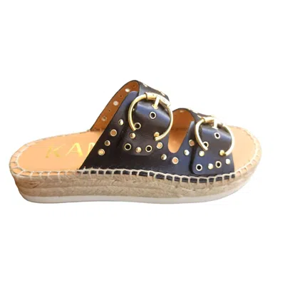 Kanna Women's Slip On Sandal In Black In Brown