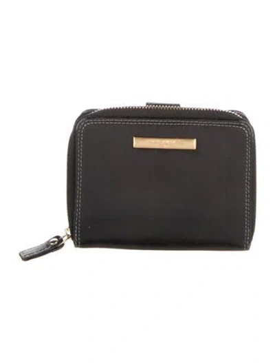 Pre-owned Kansai Yamamoto Nappa Compact Leather Wallet In Black