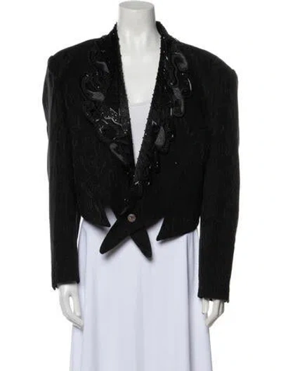 Pre-owned Kansai Yamamoto Vintage 1980's Evening Jacket In Black