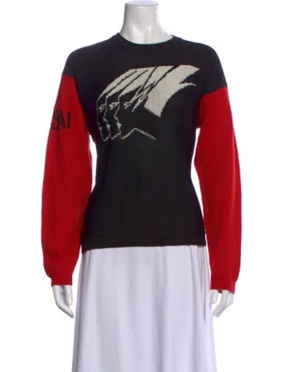 Pre-owned Kansai Yamamoto Vintage Graphic Print Sweater In Red