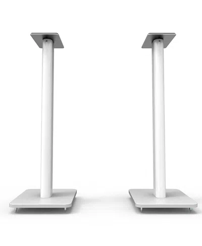 Kanto Sp26pl 26" Bookshelf Speaker Stands With Rotating Top Plates And Cable Management - Pair In White