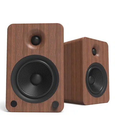 Kanto Yu6 Powered Bookshelf Speakers With Built-in Bluetooth - Pair In Brown
