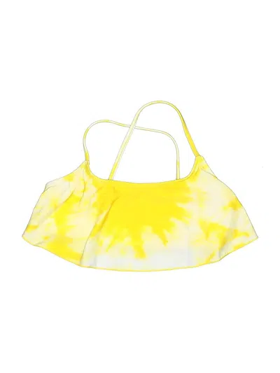 Pre-owned Kanu Surf Swimsuit Top Yellow Tie-dye Pattern Swimwear