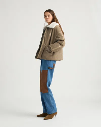 Kanuk Caprice Corduroy Bomber, Xl In Taupe
