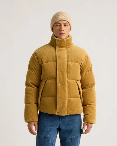Kanuk Mens Richmond Corduroy Puffer Jacket In Ochre