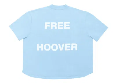Pre-owned Kanye West Men's  & Drake Free Hoover Baseball T-shirt In Light Blue