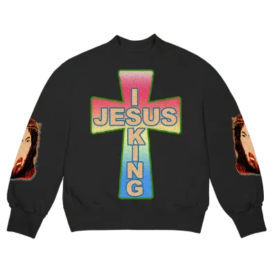 Pre-owned Kanye West Men's  Awge For Jik Cross Crewneck Sweatshirt In Black