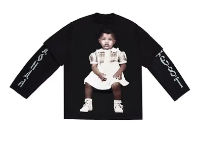Pre-owned Kanye West Men's  Donda 2 Layer Long Sleeve T-shirt In Black