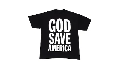 Pre-owned Kanye West Men's  God Save America Tee Shirt In Black