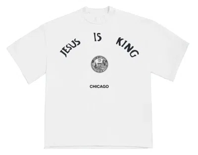 Pre-owned Kanye West Men's  Jesus Is King Chicago Seal T Shirt In White
