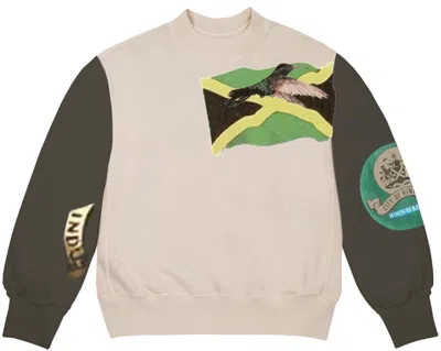 Pre-owned Kanye West Men's  Jesus Is King Jamaica Flag Crewneck Sweatshirt In Brown