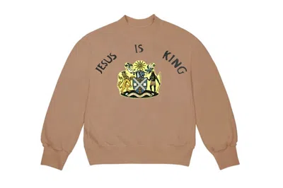 Pre-owned Kanye West Men's  Jesus Is King Jamaica Seal Crewneck Sweatshirt In Brown