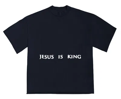 Pre-owned Kanye West Men's  Jesus Is King Painting T Shirt In Navy Blue