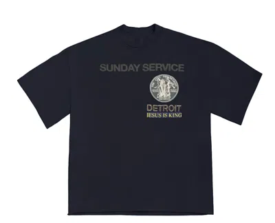 Pre-owned Kanye West Men's  Sunday Service Detroit T Shirt In Navy Blue