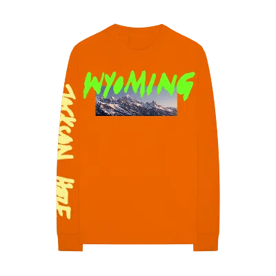 Pre-owned Kanye West Men's  Wyoming Long Sleeve Tee Shirt In Orange
