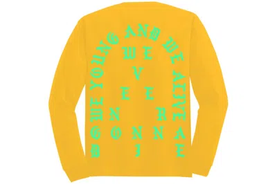 Pre-owned Kanye West Philadelphia Pablo Pop-up We Young And We Alive L/s Tee Gold
