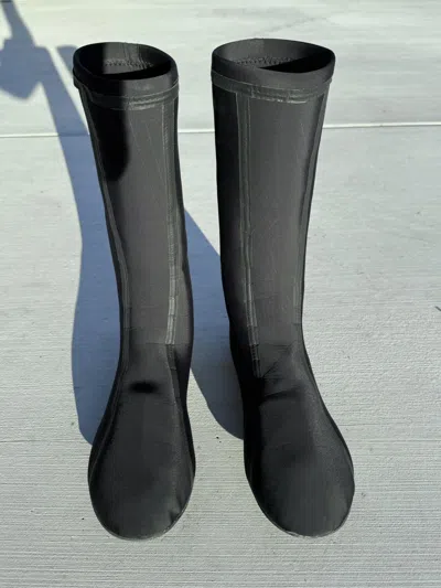 Pre-owned Kanye West Runway Sample Yeezy Season 9 Alien Neoprene Scuba Shoe Boots In Black