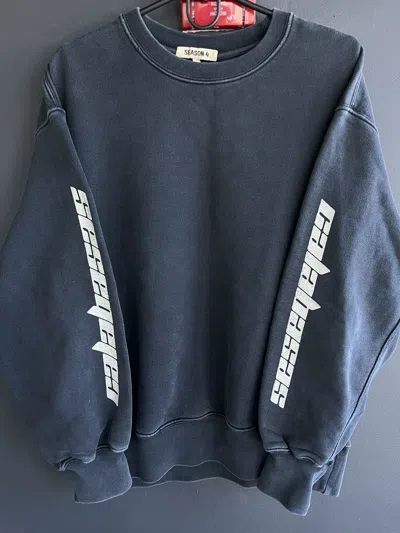 Pre-owned Kanye West X Yeezy Season 4 Calabasas Crewneck Sweatshirt In Granite