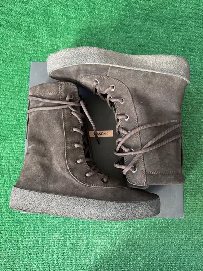 Pre-owned Kanye West X Yeezy Season 4 Oil Crepe Boot Size 9/42 Used Good Condition In Brown