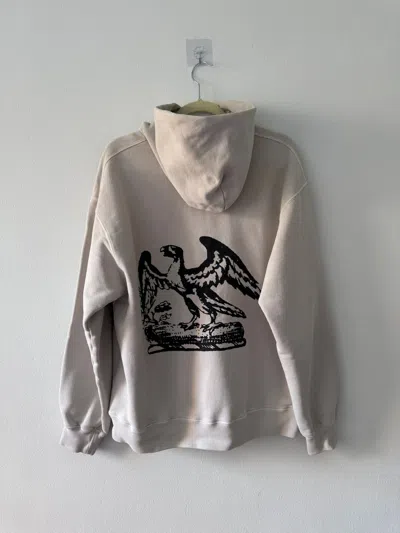 Pre-owned Kanye West X Yeezy Season 5 Chalk Eagle Hoodie Calabasas In Beige