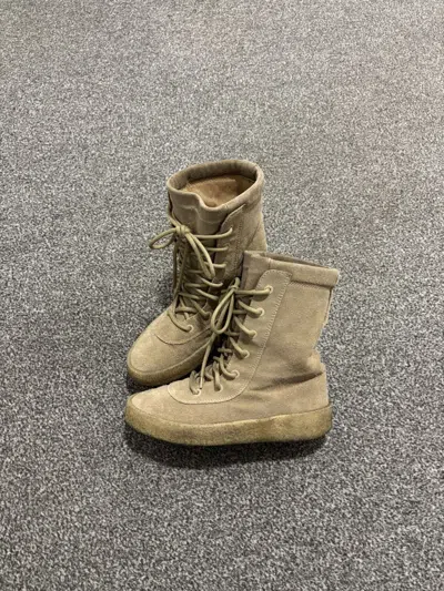 Pre-owned Kanye West Yeezy Season 2 Crepe Combat Boots In Sand