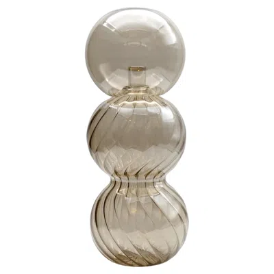 Pre-owned Kanz 21st Century Decorative Blow Glass Bottle, Bronze Color,  Architetti In Brown