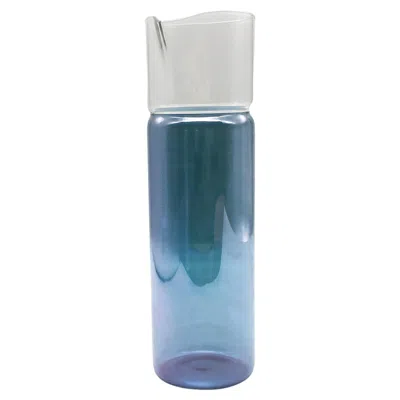 Pre-owned Kanz 21st Century Hand-crafted Glass Carafe, Blue Color,  Architetti, Pingù