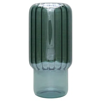 Pre-owned Kanz 21st Century Handcrafted Glass Vase Brumma Medium, Green Color, Medium,