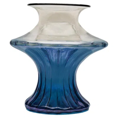 Pre-owned Kanz Handcrafted Glass Vase, Madame Small,  Architetti In Blue