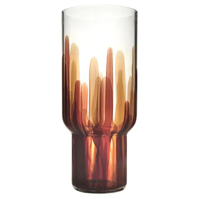 Pre-owned Kanz Handmade Glass Vase, Laguna Brown,