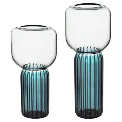 Pre-owned Kanz Handmade Glass Vase Set, Lollo, Blue Color, , Available