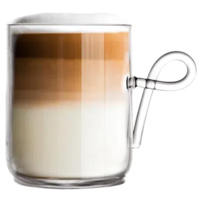 Pre-owned Kanz Set Of 6 Handcrafted Borosilicate Glass Mugs, Piggie,  In Beige