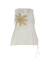 Kaos 야자수 자수 드로스트링 탑 In White