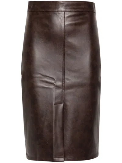 Kaos Pencil Midi Skirt In 褐色